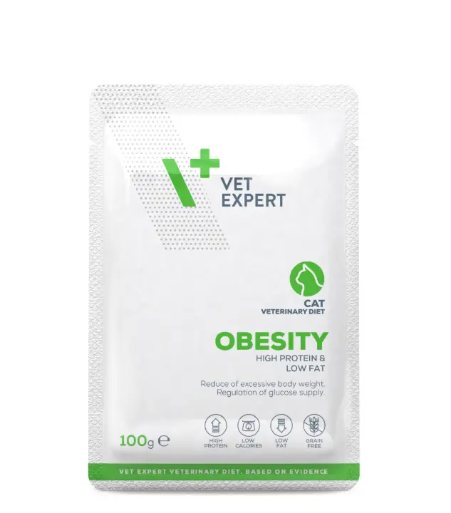 Vet Expert V+ Obesity Cat Pouch 100g*12