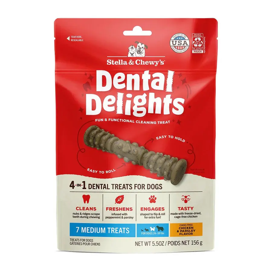 Stella & Chewy's - Dental Delights Medium Dog Dental Treats  x 7 (5.5 oz.)
