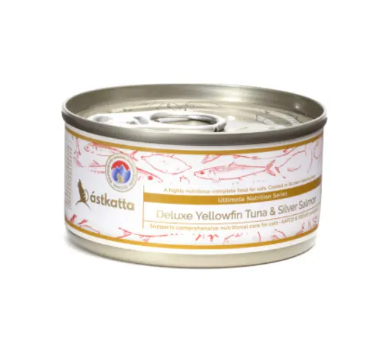 Astkatta Deluxe Yellowfin Tuna & Silver Salmon Canned Cat Food 80g